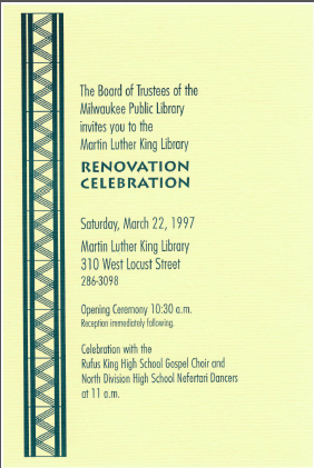 Renovation Celebration at the Martin Luther King Library ~ March 22 ...