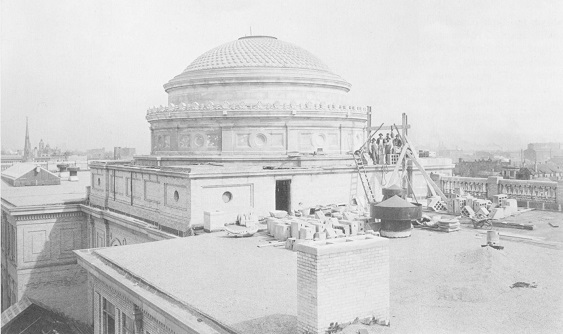 Central Library dome exterior construction
