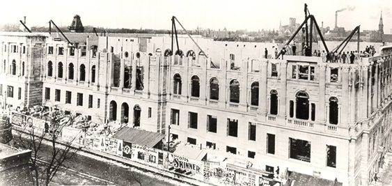 Central Library building constuction, 1896